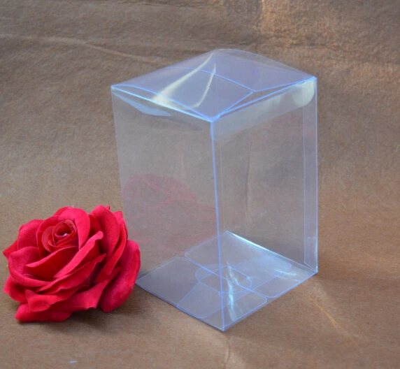 

4*4*6cm Small clear folding plastic clear packing box/clear plastic PVC gift boxes,plastic packaging box for Christmas gift