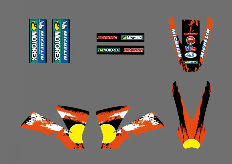 0251 стиль команда наклейки графические наборы для KTM SX 50 2009 2010 2011 2012 2013