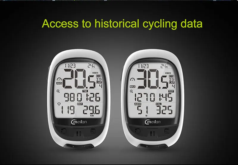 Meilan GPS велокомпьютер велосипедный GPS Спидометр M3 скорость Высота DST время езды беспроводной водонепроницаемый велосипедный компьютер