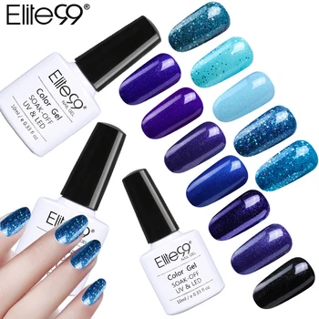 Elite99 Heiße Verkäufe Schöne Blau Farben Nagellack LED UV Gel Lack Lak Lange Anhaltende 10 ml Gel Lack Gelpolish nail art