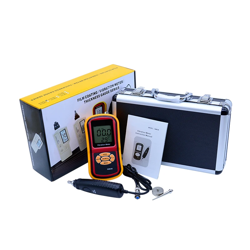 

LCD Digital Vibrometer Vibration Analyzer Tester Meter+Temperature Meter Max Hold with retail pack GM63B