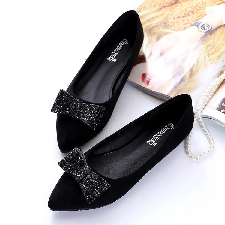 Women's wedding shoes spring new red wedding shoes flat Korean version of the bow single shoes large size women's shoes