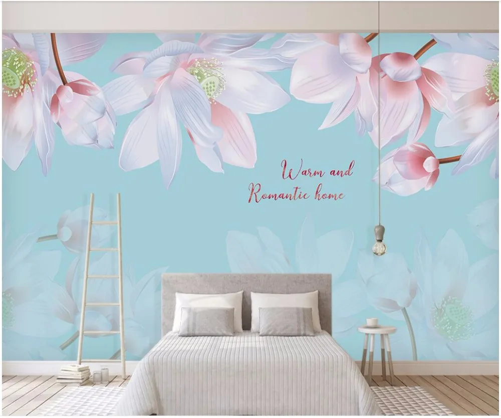 

custom photo 3d wall paper for living room Simple magnolia flower background wall 3d wall murals wallpaper for walls 3 d