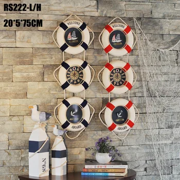 

Mediterranean style Ideas household adornment, wall clock, life buoy adornment, individual character clock