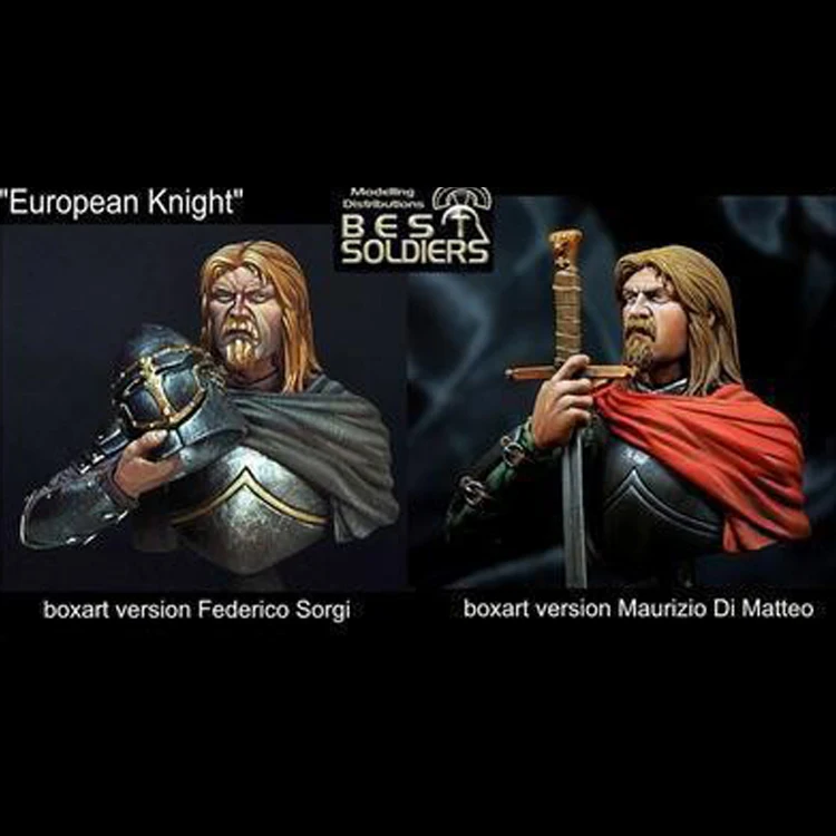 

Free Shipping 1/10 Scale Unpainted Resin bust European knight collection bust