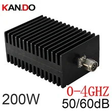 Телеком использования 200 Вт радиочастотный аттенюатор N штыревой в N гнездовой DC-4G 50/60DB затухание ВЧ коаксиальный разъем аттенюатор адаптер
