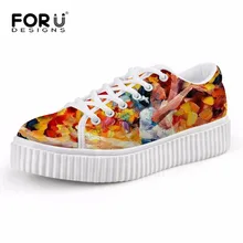 FORUDESIGNS/классические женские низкие стильные туфли с 3D-принтом; модные женские туфли на плоской платформе; повседневная женская обувь на толстой подошве