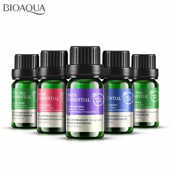 

5Pcs Lavender Tea Tree Rose Pure Essential Oil Massage Oil Acne Treatment Oil Control Blackhead Remover Whitening Moisturizing