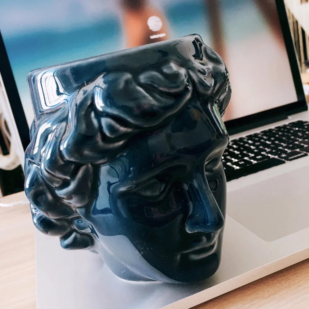 1 Pcs Creative 3D Style David Sculpture Ceramic Mug Coffee Tea Milk Drinking Cups with Handle Coffee Mug for Office Novelty Gif