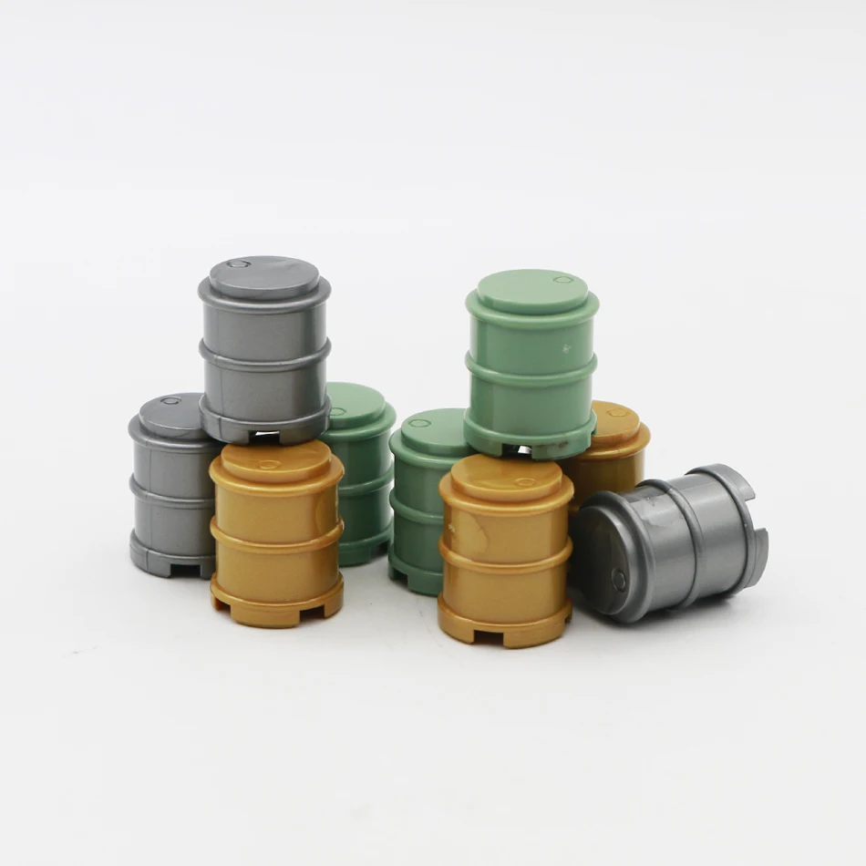 compatible lego military oil drum