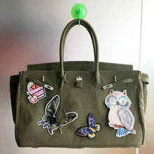 Большой Ларг 18 дюймов Холщовая Сумка вышитая бабочка Сова Женская Холщовая Сумка с замком Засов дизайн Роскошная Bolsa Feminina дизайнерская сумка