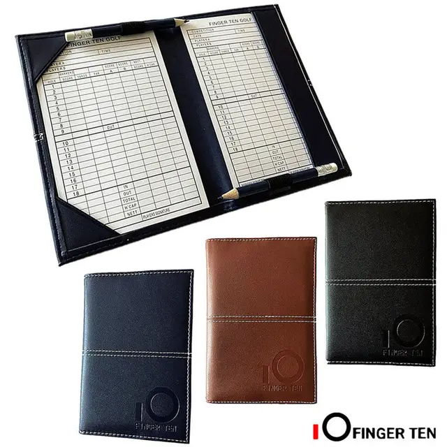US $4.91 PU Leather Cover Golf Scorecard Holder Scoring Book Wallet Training Aids Score Card with 2 Paper De