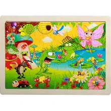 Одиночная Деревянные насекомые играя вместе головоломки игрушки для детей и мультфильм деревянные игрушки-паззлы интеллект Детский обучающий игрушка