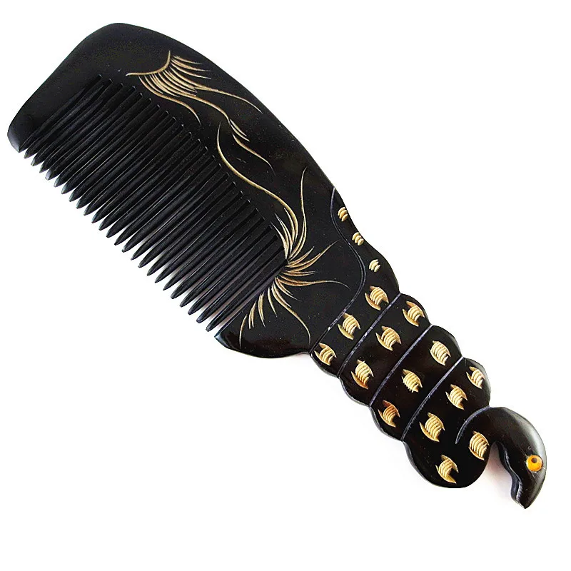twelve zodiac black horns head hair comb massage brushes (8)