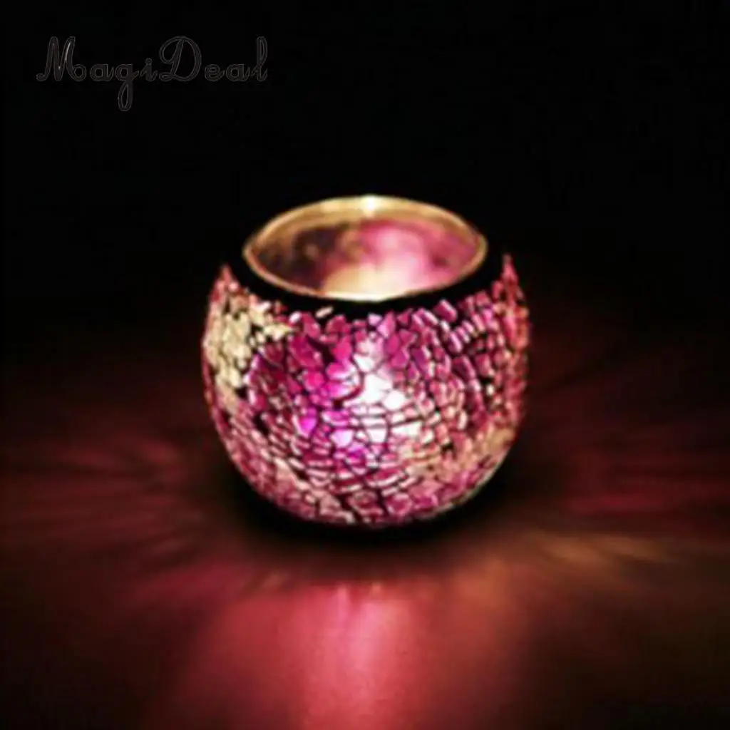 Mosaic Glass Candle Holder Votive Tealight Holder Bowl Wedding Decorative Lighting Accessories Festive Light Holder 5-set