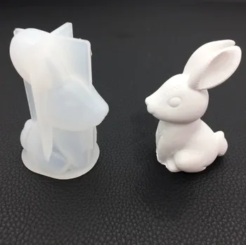 

Diy crystal Epoxy three-dimensional Stitched rabbit mold aromatherapy plaster spread incense high mirror table decoration