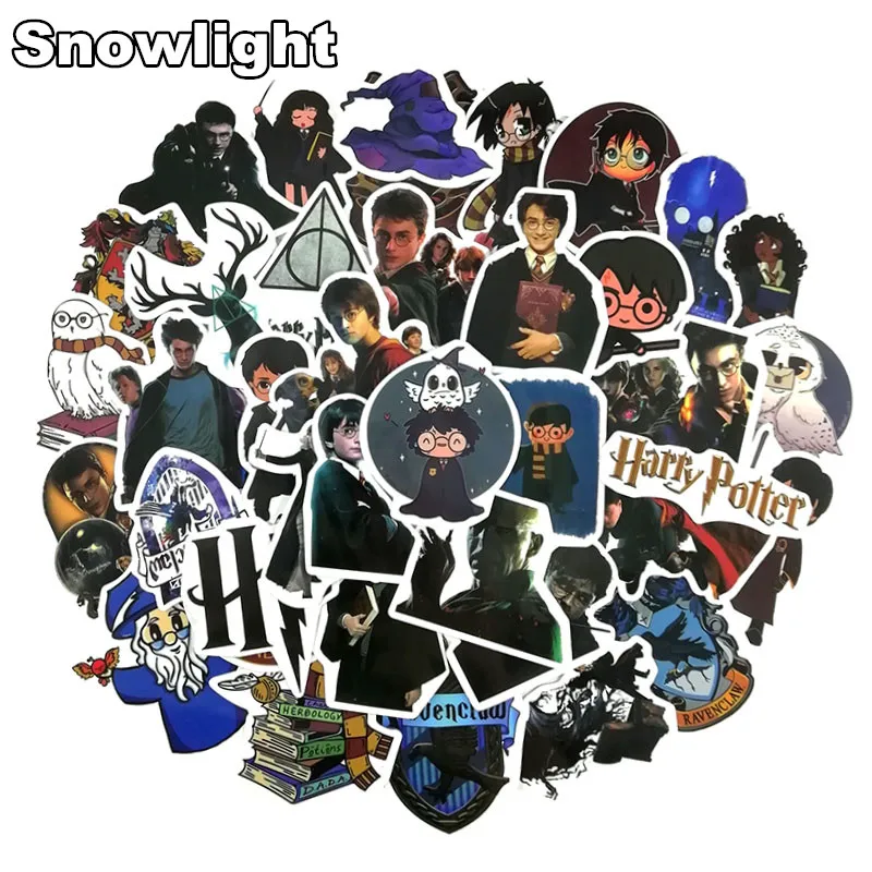 52PCS/set Harry Potter Hogwarts Stickers Doodling Waterproof DIY Decals Sticker for Fridge Suitcase Guitar Notebook Decor