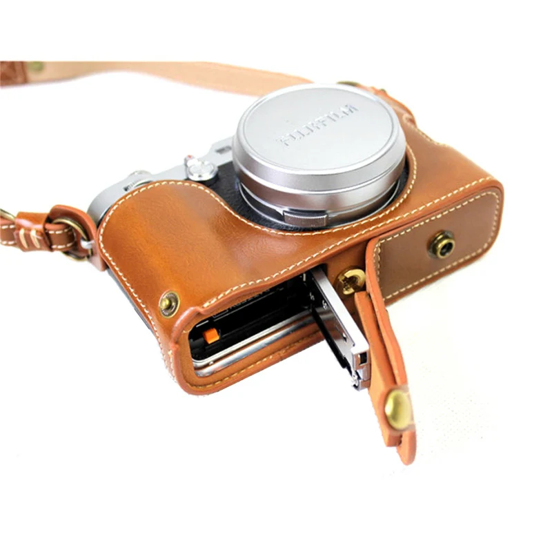 Из искусственной кожи чехол для камеры Fujifilm X100F x100f с нижним отверстием батареи +