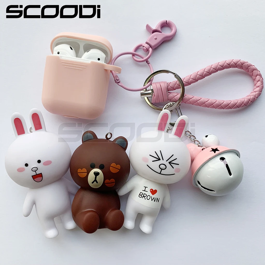 

cute Silicone Case for Apple Airpods Case Cover Cartoon Decorative Accessories Protective Bluetooth Earphone Case Key Ring Gifts