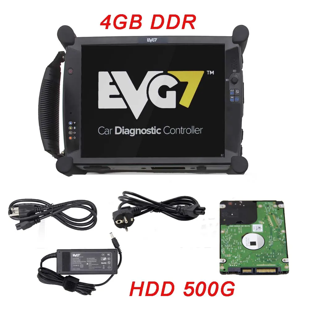 EVG7 автомобильный диагностический планшет 8GB DDR+ 500G HDD диагностический контроллер EVG7 диагностический ноутбук одно программное обеспечение для BMW,03 для MB - Цвет: EVG7 4GB