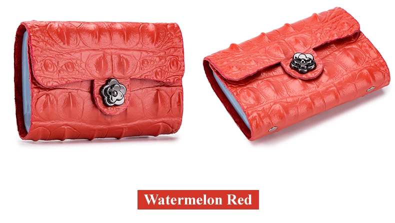 Lomelobo Split Leather Unisex Card Holder Alligator Women credit cards Wallet Men ID Card Purse Ladies Fashion Bank Cards Wallet HCL406 Details (15)