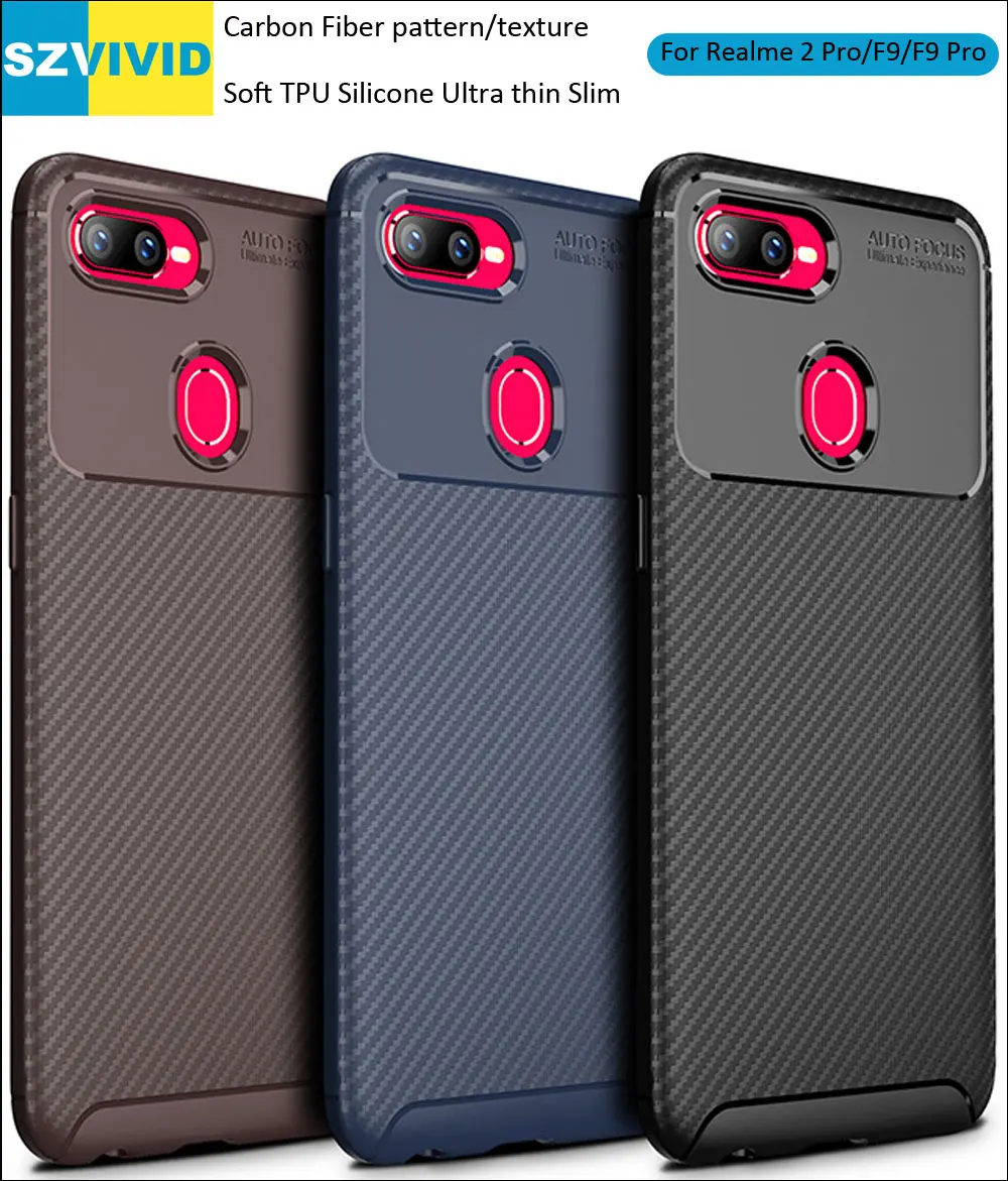 Carbon Fiber Case For Oppo F9 Pro Realme 2 U1 TPU Silicone Matte Frosted Protector Cover | Мобильные телефоны и