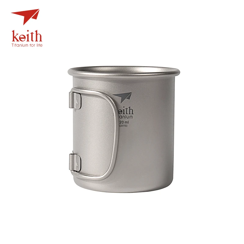 Keith plegable al aire libre de agua tazas Camping tazas No tapa portátil ultraligero viajes al aire libre de taza de 40g 220 ml Ti3200