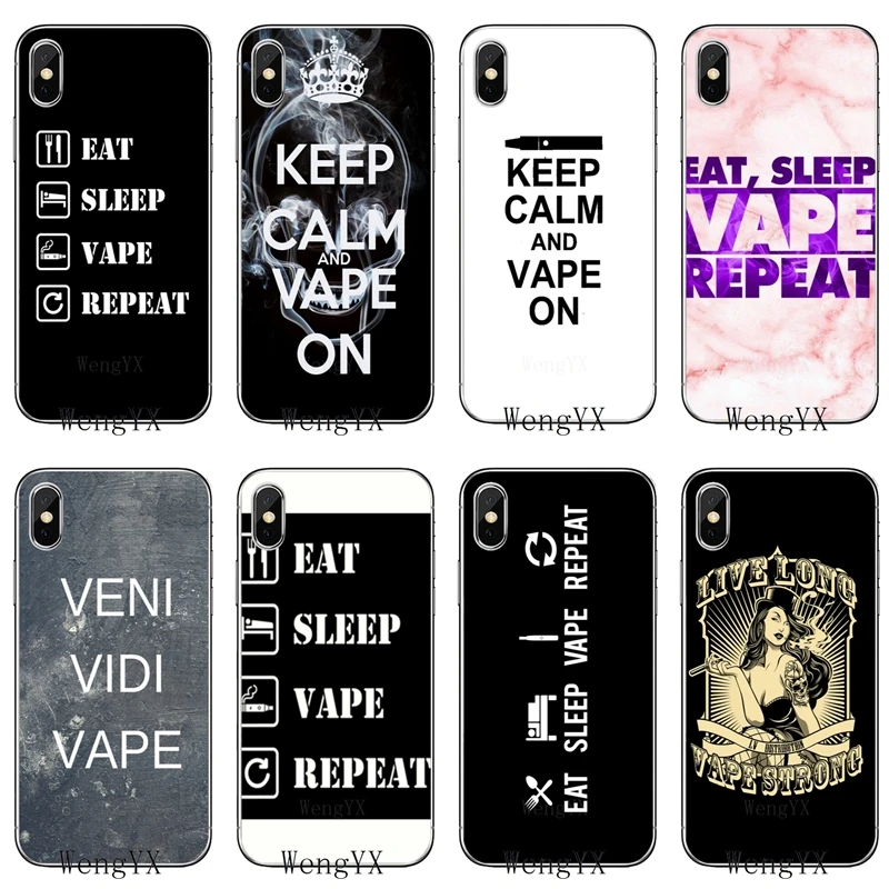 

Eat Sleep Vape Vaping Quotes slim silicone TPU Soft phone cover case For Huawei P7 P8 P9 P10 P20 pro Lite plus P Smart Mini 2017
