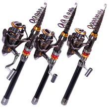 2016 new Fishing Rod 1 8 3 6M Carbon Telescopic And 13BB Spinning Fishing Reel Fishing
