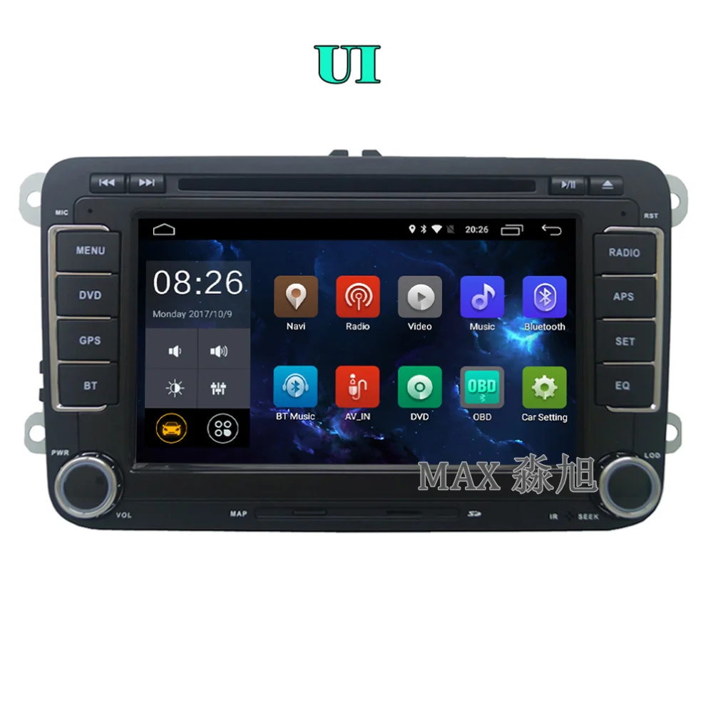 Discount MAX HD 1024*600 2G+16G Android 6.0 Car DVD Player for VW Passat B6 CC JETTA Tiguan Skoda Golf with Radio BT swc GPS map 4G WIFI 1