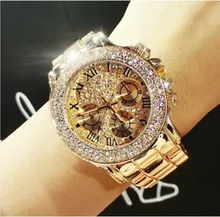 2016 Nuevo de Las Mujeres Rhinestone Relojes Vestido de La Señora Mujeres del Diamante del reloj de Lujo marca de Relojes de Pulsera de Reloj de señoras de Cristal de Cuarzo