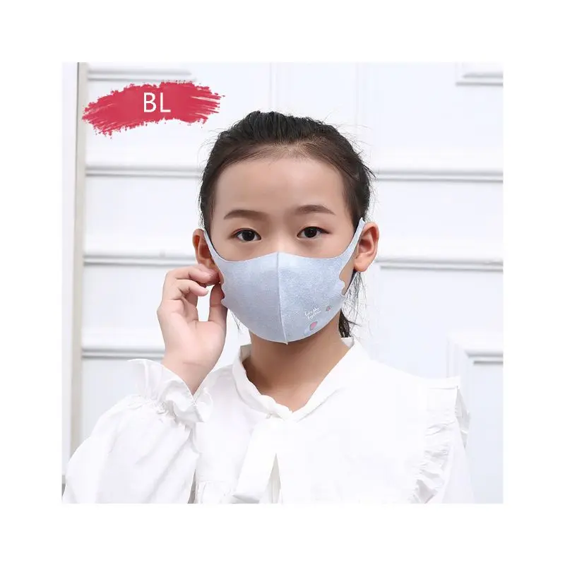 1 шт., милая мультяшная детская маска для рта, летняя Солнцезащитная шелковая респиратор, детская дышащая противопылевая маска с эффектом смога, 3D одноцветная маска