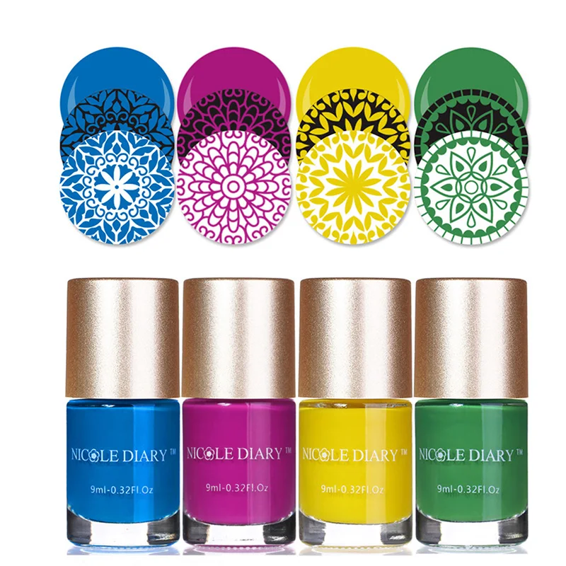 Big Discount NICOLE DIARY 4 Colors Nail Stamping Polish Printing Stamp
