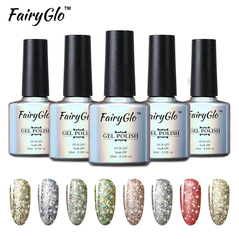 FairyGlo 30 шт. Супер Bling Цвета Гель-лак для маникюра Набор инструментов DIY наборы для гелевых ногтей Гель-лак замочить от Vernis Полупостоянный