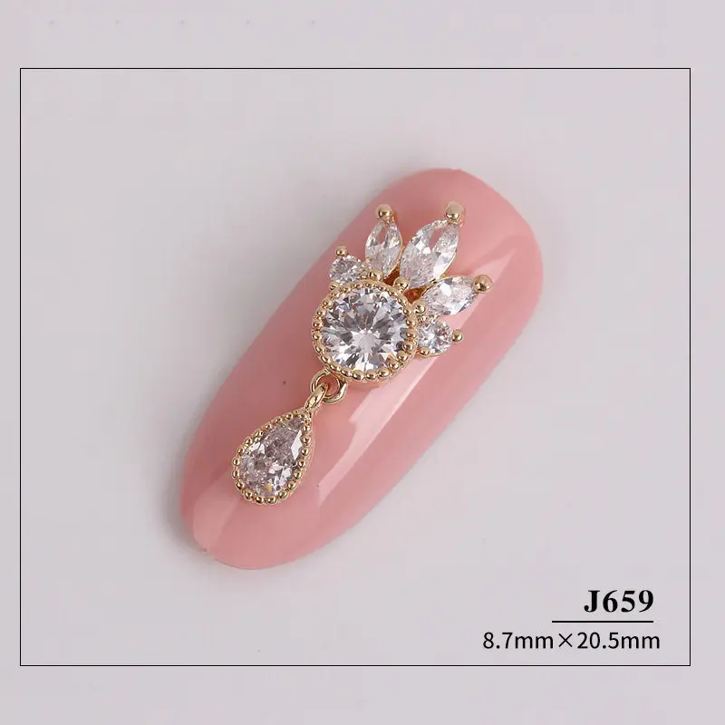 J659 10 шт./лот 3D Tassel Pendant сплав для маникюра декоративный Циркон Стразы и жемчужины аксессуары для ногтей аксессуары со стразами Подвески - Цвет: J659