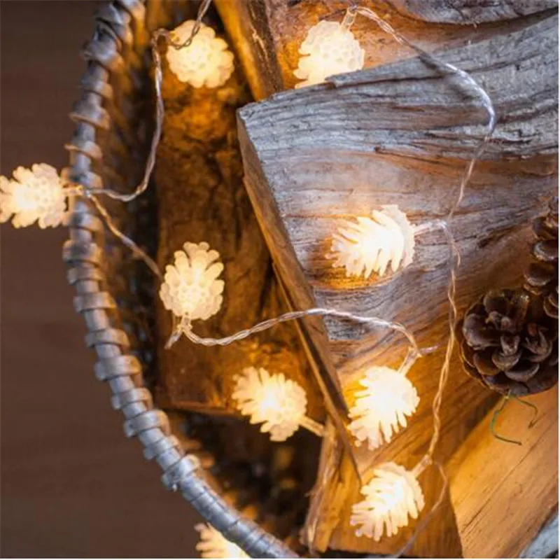 

10M 50 Pine Cone EU US plug LED Lights Multicolor indoor Fairy String Party Light For Birthday Garden Wedding Home Decoration