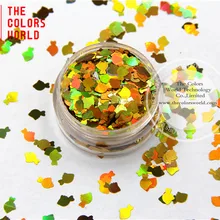 TCA200 лазерный золотой цвет Золотая рыбка 6 мм Размер блестки, зеркальный блеск для ногтей, Татто, художественное украшение и другие