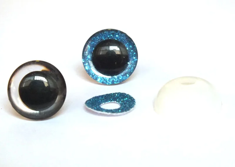 3 разных цвета 16 мм/18 мм/20 мм/25 мм круглые пластиковые прозрачные глаза для игрушек+ блестящие нетканые материалы+ жесткий washer-30pcs/лот