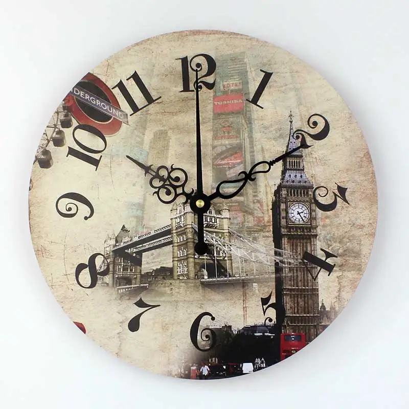 

Brand London Big Ben 3d wall decor watch with absolutely silent 12888 clock movement Europe style home decor wall clock gift