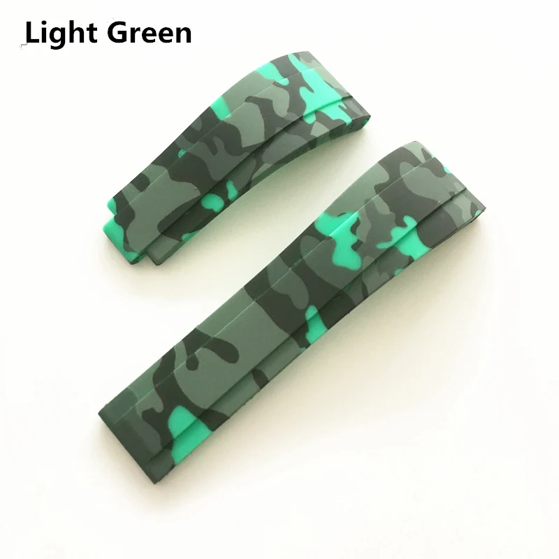 20mm Black Green Blue Red Gray camo silicone Rubber Watchband watch band For Role Strap Daytona Submariner GMT OYSTERFLEX Belt