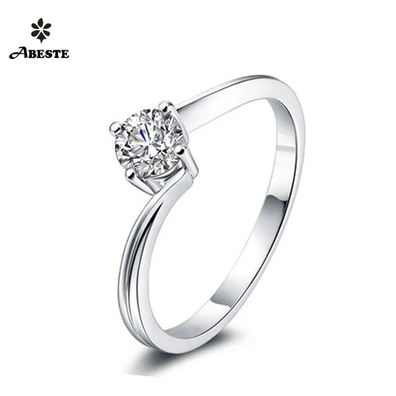 

ANI 18K White/Yellow/Round Gold (AU750) Wedding Ring 0.2 CT Certified I/SI Solitaire Diamond Fine Jewelry Women Engagement Rings