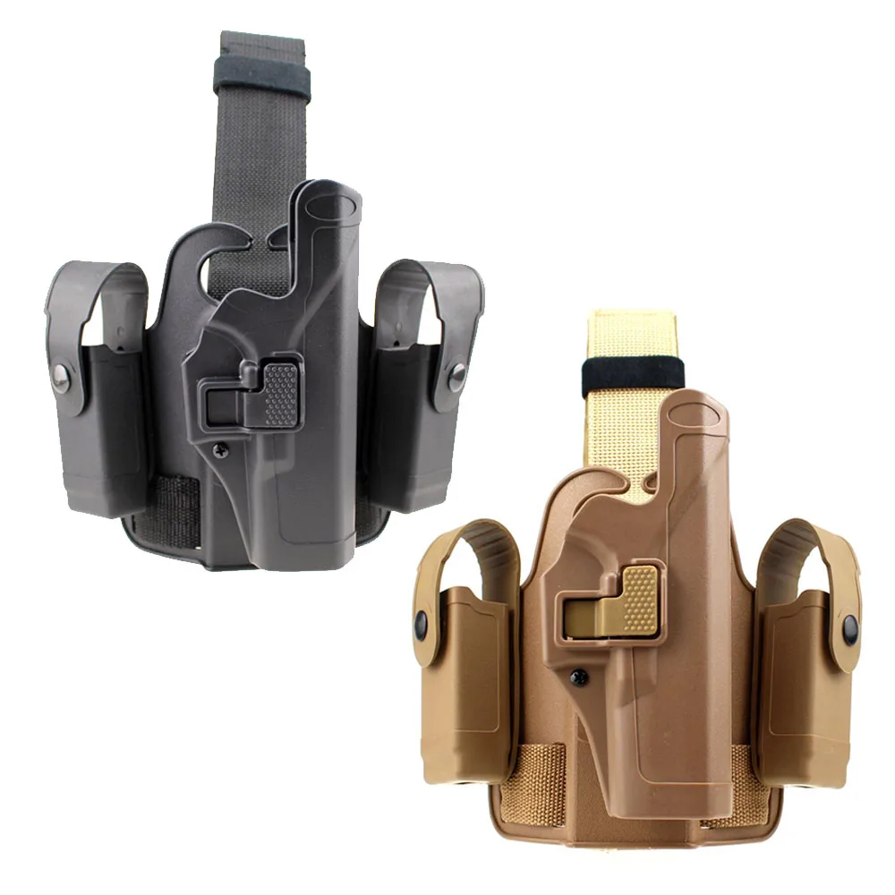 

Tactical Glock Leg Holster Paddle Drop Thigh Pistol Gun Holster Right Hand Snap Button Magazine Torch Pouch for Glock 17 19 22