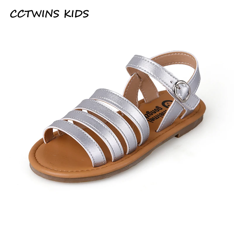 

CCTWINS Kids Shoes 2019 Summer Girls Fashion Princess Party Sandals Children Beach Flats Toddler Casual Soft Barefoot Shoe BS352