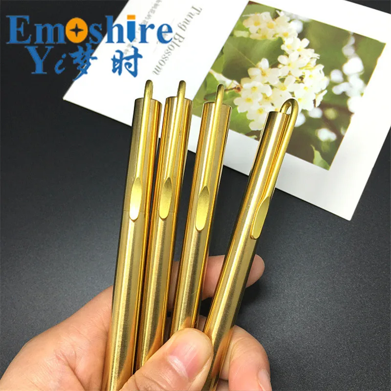 Esferográfica de Bronze Caneta de Tinta Gel para Negócios Nova Caneta Esferográfica Clipe Espelho Fosco Latão Roller Ball Pen Edc Hand-made Retro C084 8 Roller Ball Pen EDC Hand-made Caneta Esferográfica