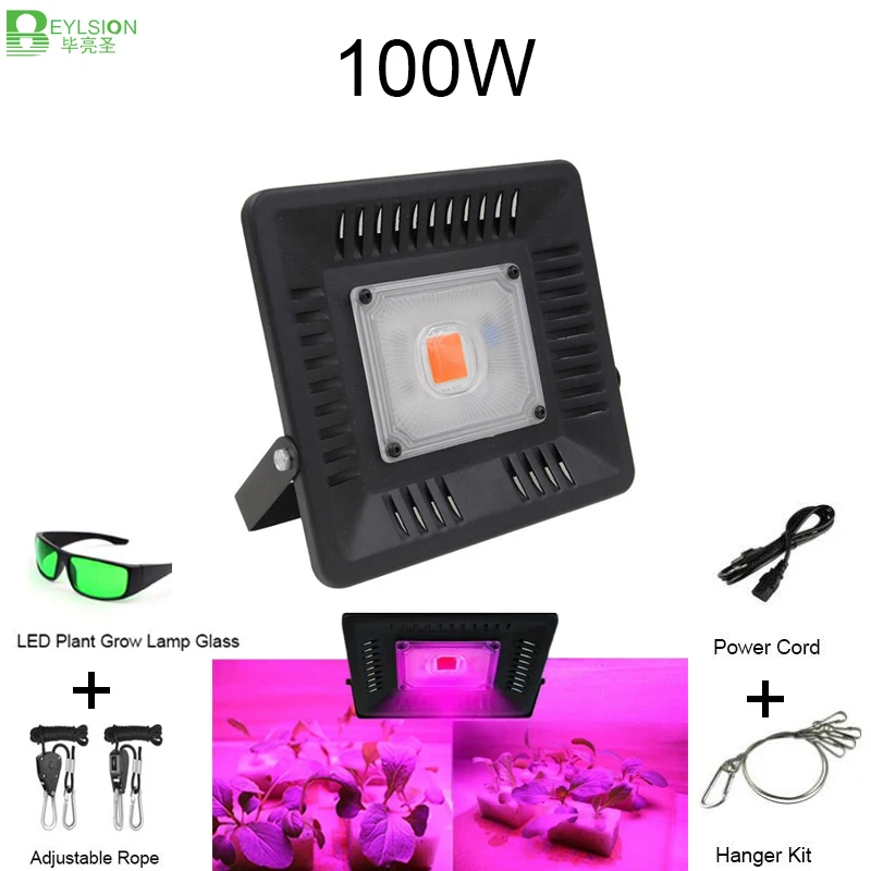 

BEYLSION Led Grow Flood Light Full Spectrum 100W AC110V 220V 230V IP65 Waterproof 380-780nm For Seeding Plant Growth Lamp Garden