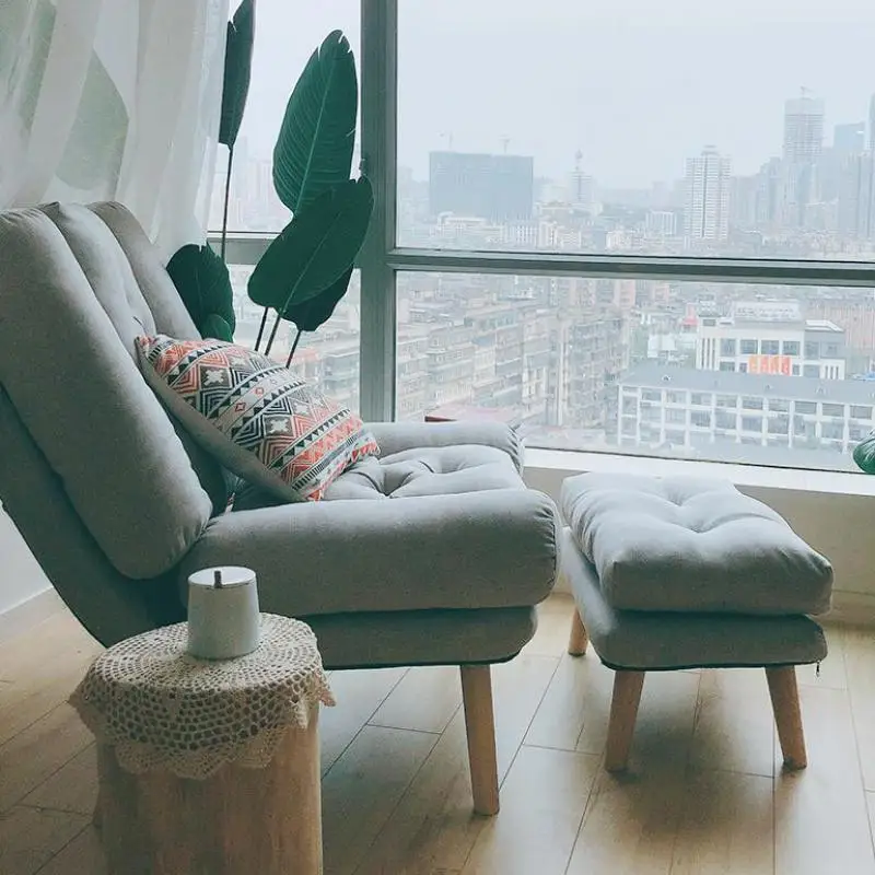 Ленивый диван Одноместный рекреационный складной балкон спальня прикроватный маленький Huxing диван комната в полдень отдыха спинки подъемное кресло