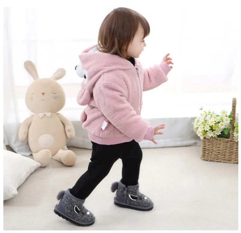  autumn winter baby boys girls hooded jackets new pattern duffy bear pink gray yellow coats children clothes (13)