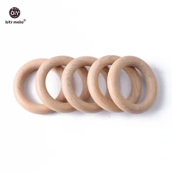 

Let's Make Baby Teether 20pc Beech Wood Rring Food Grade Wooden Teether DIY Play Gym Accessories Organic Teething Toys Gifts