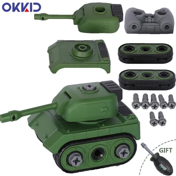 

Military Simulation Tiger Tank Truck Disassembly Assembly Screwdriver Car Bricks Vehicles Wheels Kids Toys for Children Gift