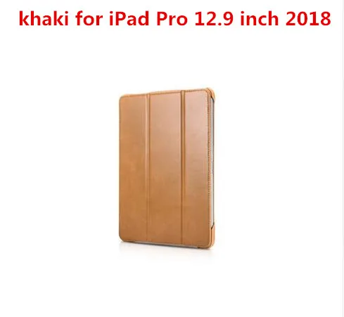 Для iPad Pro 11 дюймов бренд Icarer, винтажный серия натуральная кожа чехол для Apple iPad Pro 12,9 дюймов кожаный чехол - Цвет: khaki for 12.9 inch